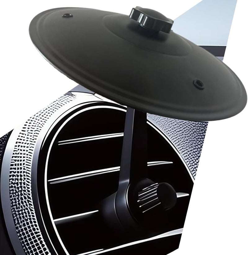 Zerikwon Car Cymbal, Car Crash Cymbal Air Vent - Easy Clip-On Mini Cymbal for Car Dashboard (black) - Image 1